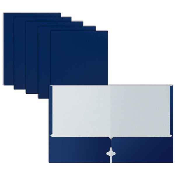 Better Office Products 2 Pocket Paper Folders Portfolio, Letter Size, Blue, 50PK 80122